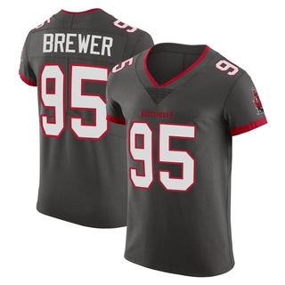 Elite C.J. Brewer Men's Tampa Bay Buccaneers Pewter Alternate Vapor Jersey