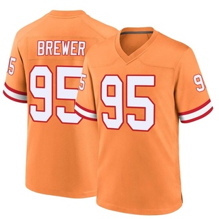 Game C.J. Brewer Men's Tampa Bay Buccaneers Throwback Jersey - Orange