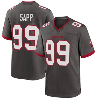 Game Warren Sapp Men's Tampa Bay Buccaneers Pewter Alternate Jersey