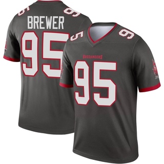 Legend C.J. Brewer Men's Tampa Bay Buccaneers Pewter Alternate Jersey