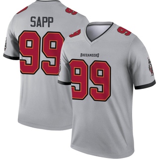 Legend Warren Sapp Men's Tampa Bay Buccaneers Inverted Jersey - Gray