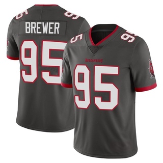 Limited C.J. Brewer Men's Tampa Bay Buccaneers Pewter Alternate Vapor Jersey