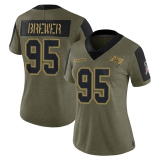 Limited C.J. Brewer Women's Tampa Bay Buccaneers 2021 Salute To Service Jersey - Olive