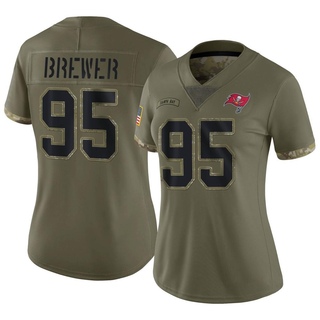 Limited C.J. Brewer Women's Tampa Bay Buccaneers 2022 Salute To Service Jersey - Olive