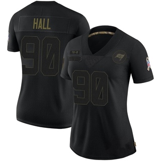 Limited Logan Hall Women's Tampa Bay Buccaneers 2020 Salute To Service Jersey - Black