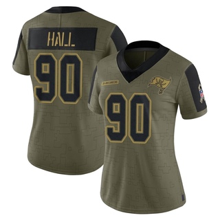 Limited Logan Hall Women's Tampa Bay Buccaneers 2021 Salute To Service Jersey - Olive