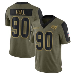 Limited Logan Hall Youth Tampa Bay Buccaneers 2021 Salute To Service Jersey - Olive