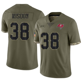 Limited Rashad Wisdom Men's Tampa Bay Buccaneers 2022 Salute To Service Jersey - Olive