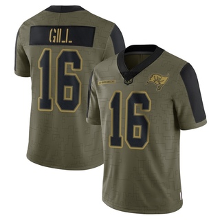 Limited Trenton Gill Men's Tampa Bay Buccaneers 2021 Salute To Service Jersey - Olive