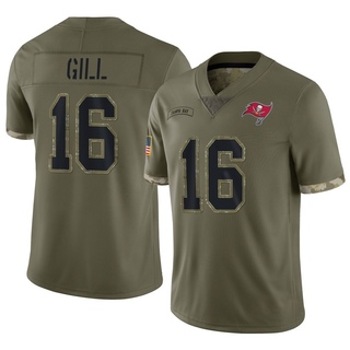 Limited Trenton Gill Youth Tampa Bay Buccaneers 2022 Salute To Service Jersey - Olive