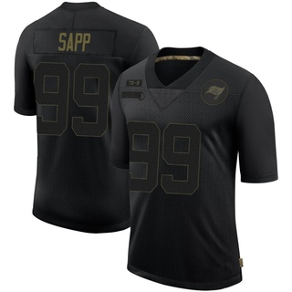 Limited Warren Sapp Men's Tampa Bay Buccaneers 2020 Salute To Service Jersey - Black