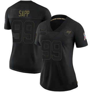 Limited Warren Sapp Women's Tampa Bay Buccaneers 2020 Salute To Service Jersey - Black